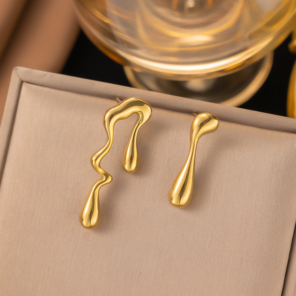 Wholesale Fashion Personality Exaggerated Design Retro Simple Stainless Steel Earrings